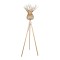 GloboStar® POPPY 01984 Boho Επιδαπέδιο Φωτιστικό Μονόφωτο 1 x E27 IP20 Μπεζ Ξύλο - Μ58 x Π58 x Υ168cm