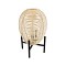 GloboStar® NERINA 02014 Boho Επιτραπέζιο Φωτιστικό Πορτατίφ Μονόφωτο 1 x E27 IP20 Μαύρο Μέταλλο με Μπεζ Ξύλο - Μ30 x Π30 x Υ50cm