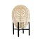 GloboStar® NERINA 02014 Boho Επιτραπέζιο Φωτιστικό Πορτατίφ Μονόφωτο 1 x E27 IP20 Μαύρο Μέταλλο με Μπεζ Ξύλο - Μ30 x Π30 x Υ50cm