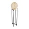 GloboStar® NERINA 02016 Boho Επιδαπέδιο Φωτιστικό Μονόφωτο 1 x E27 IP20 Μαύρο Μέταλλο με Μπεζ Ξύλο - Μ40 x Π40 x Υ160cm