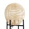 GloboStar® NERINA 02016 Boho Επιδαπέδιο Φωτιστικό Μονόφωτο 1 x E27 IP20 Μαύρο Μέταλλο με Μπεζ Ξύλο - Μ40 x Π40 x Υ160cm
