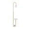 GloboStar® CORDELIA 02025 Μοντέρνο Επιδαπέδιο Φωτιστικό Μονόφωτο 1 x E27 IP20 Χρυσό Μέταλλο, Λευκό Γυαλί με Λευκό Μάρμαρο - Μ30 x Π38 x Υ180cm