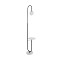 GloboStar® CORDELIA 02026 Μοντέρνο Επιδαπέδιο Φωτιστικό Μονόφωτο 1 x E27 IP20  - Μαύρο Μέταλλο, Λευκό Γυαλί με Λευκό Μάρμαρο - Μ30 x Π38 x Υ180cm