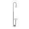 GloboStar® CORDELIA 02026 Μοντέρνο Επιδαπέδιο Φωτιστικό Μονόφωτο 1 x E27 IP20  - Μαύρο Μέταλλο, Λευκό Γυαλί με Λευκό Μάρμαρο - Μ30 x Π38 x Υ180cm