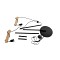 GloboStar® MINDELO 02034 Μοντέρνο Επιδαπέδιο Φωτιστικό Μονόφωτο 2 x E27 IP20 Μαύρο Μέταλλο με Μπεζ Ξύλο - Μ40 x Π24 x Υ175cm