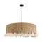 GLOBOSTAR® PUERTORICO 02095 Boho Κρεμαστό Φωτιστικό Οροφής με Ντουί 3 x E27 AC 220-240V IP20 - Μπεζ & Λευκό - Μ80 x Π80 x Υ27cm