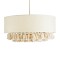 GLOBOSTAR® GINGER 02100 Boho Κρεμαστό Φωτιστικό Οροφής με Ντουί 1 x E27 AC 220-240V IP20 - Μπεζ & Λευκό - Μ50 x Π50 x Υ25cm