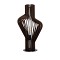 GloboStar® MIHIRO 02177 Boho Επιτραπέζιο Φωτιστικό Πορτατίφ Μονόφωτο 1 x E27 IP20 Καφέ Ξύλο με Μαύρο Μέταλλο - Μ33 x Π33 x Υ57cm