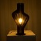 GloboStar® MIHIRO 02177 Boho Επιτραπέζιο Φωτιστικό Πορτατίφ Μονόφωτο 1 x E27 IP20 Καφέ Ξύλο με Μαύρο Μέταλλο - Μ33 x Π33 x Υ57cm