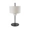 GloboStar® MARIGOLD 02227 Μοντέρνο Επιτραπέζιο Φωτιστικό Πορτατίφ Τρίφωτο 3 x E27 IP20 Μαύρο Μέταλλο με Μπεζ Ύφασμα - M36 x Π36 x Υ70cm