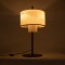 GloboStar® MARIGOLD 02227 Μοντέρνο Επιτραπέζιο Φωτιστικό Πορτατίφ Τρίφωτο 3 x E27 IP20 Μαύρο Μέταλλο με Μπεζ Ύφασμα - M36 x Π36 x Υ70cm