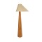 GloboStar® KAUAI 02230 Boho Επιδαπέδιο Φωτιστικό Μονόφωτο 1 x E27 IP20 Καφέ Ξύλο με Μπεζ Ύφασμα - Μ55 x Π42 x Υ145cm