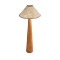 GloboStar® MASPALOMAS 02292 Boho Επιδαπέδιο Φωτιστικό Μονόφωτο 1 x E27 IP20 Καφέ Ξύλο με Μπεζ Ύφασμα - Μ55 x Π55 x Υ145cm