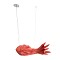 GLOBOSTAR® GOURAMI 02360 Μοντέρνο Κρεμαστό Φωτιστικό Οροφής με Ντουί 1 x E27 AC 220-240V IP20 - Κόκκινο - Μ70 x Π40 x Υ27cm