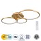 GLOBOSTAR® NEMESIS 61110 Μοντέρνο Φωτιστικό Οροφής LED 98W 11858lm 360° AC 220-240V IP20 Ρυθμιζόμενο Λευκό CCT με Χειριστήριο από 2700K έως 6000K Dimmable - Lumileds SMD Chip - Χρυσό Βούρτσας - Μ89 x Π60 x Υ19cm - 3 Χρόνια Εγγύηση