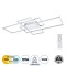 GLOBOSTAR® QUADRA 61389 Μοντέρνο Φωτιστικό Οροφής LED 120W 14400lm 120° AC 220-240V IP20 Ρυθμιζόμενο Λευκό CCT με Χειριστήριο από 2700K έως 6000K Dimmable - Lumileds SMD Chip - Λευκό Ματ - Μ105 x Π60 x Υ9cm - 3 Χρόνια Εγγύηση