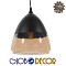 GLOBOSTAR® OLIVER 10001231 Vintage Κρεμαστό Φωτιστικό Οροφής με Ντουί 1 x E27 AC 220-240V IP20 - Μαύρο & Μελί - Μ20 x Π20 x Υ21cm