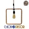 GLOBOSTAR® MALVERN 10001240 Vintage Κρεμαστό Φωτιστικό Οροφής με Ντουί 1 x E27 AC 220-240V IP20 - Μαύρο & Μπεζ - Μ33 x Π22 x Υ33cm