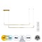 GLOBOSTAR® LINARIA DUO 60926 Μοντέρνο Κρεμαστό Φωτιστικό Οροφής LED 72W 8300lm 200° AC 220-240V IP20 Ρυθμιζόμενο Λευκό CCT με Χειριστήριο από 2700K έως 6000K Dimmable - Lumileds SMD Chip - Χρυσό Βούρτσας - Μ220 x Π4 x Υ25cm - 3 Χρόνια Εγγύηση