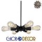 GLOBOSTAR® CONFOR 01036 Μοντέρνο Φωτιστικό Οροφής με Ντουί 6 x E27 AC 220-240V IP20 - Μαύρο - Μ24 x Π24 x Υ8cm
