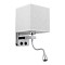 GLOBOSTAR® ELEGANT 01495 Μοντέρνο Φωτιστικό Τοίχου - Απλίκα Ξενοδοχείου Reading Light με Ντουί 1 x E27 LED 3W 360lm 36° AC 220-240V IP20 Θερμό Λευκό 2700K - Bridgelux COB Chip - Χρώμιο & Λευκό - Μ17 x Π21 x Υ43cm - 2 Χρόνια Εγγύηση