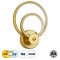 GLOBOSTAR® FREDDIE 61078 Μοντέρνο Φωτιστικό Τοίχου - Απλίκα LED 15W 1800lm 300° AC 220-240V IP20 Ρυθμιζόμενο Λευκό CCT με On/Off 2700K/4500K/6000K - Lumileds SMD Chip - Χρυσό Βούρτσας - Μ20 x Π7.5 x Υ25cm - 3 Χρόνια Εγγύηση