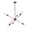 GLOBOSTAR® ZANE 00785 Μοντέρνο Φωτιστικό Οροφής με Ντουί 6 x E27 AC 220-240V IP20 - Χάλκινο - Μ70 x Π70 x Υ100cm