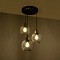 GLOBOSTAR® VIVIDUS 201-0020 Vintage Κρεμαστό Φωτιστικό Οροφής με Ντουί 3 x E27 AC 220-240V IP20 - Μαύρο & Χρυσό - Μ40 x Π40 x Υ60cm