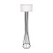 GloboStar® NOVA 201-0036 Μοντέρνο Επιδαπέδιο Φωτιστικό 1 x E27 IP20 Μαύρο Μεταλλό με Λευκό Ύφασμα - Μ36 x Π36 x Υ148cm