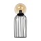 GloboStar® ZENITH 201-0094 Vintage Επιτραπέζιο Φωτιστικό Μπάλα Μονόφωτο 1 x E27 IP20 Μαύρο Μέταλλο με Μελί Γυαλί - Μ15 x Π15 x Υ40cm