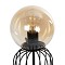 GloboStar® ZENITH 201-0094 Vintage Επιτραπέζιο Φωτιστικό Μπάλα Μονόφωτο 1 x E27 IP20 Μαύρο Μέταλλο με Μελί Γυαλί - Μ15 x Π15 x Υ40cm