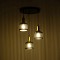 GLOBOSTAR® RADIANT 201-0097 Vintage Κρεμαστό Φωτιστικό Οροφής με Ντουί 3 x E27 AC 220-240V IP20 - Μαύρο & Χρυσό - Μ38 x Π38 x Υ50cm