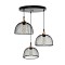 GLOBOSTAR® FLICKA 201-0113 Vintage Κρεμαστό Φωτιστικό Οροφής με Ντουί 3 x E27 AC 220-240V IP20 - Μαύρο & Χάλκινο - Μ55 x Π55 x Υ65cm