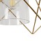 GLOBOSTAR® PLEX 202-0036 Μοντέρνο Κρεμαστό Φωτιστικό Οροφής με Ντουί 3 x E27 AC 220-240V IP20 - Χρυσό & Διάφανο - Μ56 x Π17 x Υ24cm