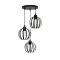 GLOBOSTAR® LUSE 202-0049 Μοντέρνο Κρεμαστό Φωτιστικό Οροφής με Ντουί 3 x E27 AC 220-240V IP20 - Μαύρο - Μ40 x Π40 x Υ65cm