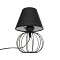 GloboStar® SHAPE 202-0057 Μοντέρνο Eπιτραπέζιο Φωτιστικό Πορτατίφ Μονόφωτο 1 x E27 IP20 Μαύρο Μέταλλο με Μαύρο Ύφασμα - Μ16 x Π16 x Υ30cm