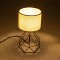 GloboStar® SHAPE 202-0058 Μοντέρνο Eπιτραπέζιο Φωτιστικό Πορτατίφ Μονόφωτο 1 x E27 IP20 Χρυσό Μέταλλο με Λευκό Ύφασμα - Μ16 x Π16 x Υ30cm