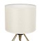 GloboStar® SHAPE 202-0058 Μοντέρνο Eπιτραπέζιο Φωτιστικό Πορτατίφ Μονόφωτο 1 x E27 IP20 Χρυσό Μέταλλο με Λευκό Ύφασμα - Μ16 x Π16 x Υ30cm
