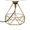 GloboStar® SHAPE 202-0058 Μοντέρνο Eπιτραπέζιο Φωτιστικό Πορτατίφ Μονόφωτο 1 x E27 IP20 Χρυσό Μέταλλο με Λευκό Ύφασμα - Μ16 x Π16 x Υ30cm