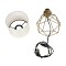 GloboStar® SHAPE 202-0058 Μοντέρνο Eπιτραπέζιο Φωτιστικό Πορτατίφ Μονόφωτο 1 x E27 IP20 Χρυσό Μέταλλο με Λευκό Ύφασμα - Μ16 x Π16 x Υ30cm