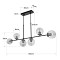 GLOBOSTAR® LATTICE 203-0016 Μοντέρνο Φωτιστικό Οροφής με Ντουί 6 x E27 AC 220-240V IP20 - Μαύρο & Μπρούτζινο - Μ120 x Π15 x Υ32cm