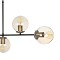 GLOBOSTAR® LATTICE 203-0016 Μοντέρνο Φωτιστικό Οροφής με Ντουί 6 x E27 AC 220-240V IP20 - Μαύρο & Μπρούτζινο - Μ120 x Π15 x Υ32cm