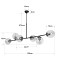 GLOBOSTAR® LATTICE 203-0017 Μοντέρνο Φωτιστικό Οροφής με Ντουί 6 x E27 AC 220-240V IP20 - Μαύρο & Μπρούτζινο - Μ120 x Π32 x Υ32cm