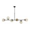 GLOBOSTAR® LATTICE 203-0017 Μοντέρνο Φωτιστικό Οροφής με Ντουί 6 x E27 AC 220-240V IP20 - Μαύρο & Μπρούτζινο - Μ120 x Π32 x Υ32cm