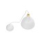 GLOBOSTAR® RADE 203-0125 Μοντέρνο Κρεμαστό Φωτιστικό Οροφής με Ντουί 1 x E27 AC 220-240V IP20 - Λευκό & Χρυσό - Μ18.5 x Π18.5 x Υ23cm