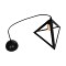GLOBOSTAR® TRIANGLE 203-0161 Μοντέρνο Κρεμαστό Φωτιστικό Οροφής με Ντουί 1 x E27 AC 220-240V IP20 - Μάυρο & Χάλκινο - Μ24 x Π24 x Υ22cm