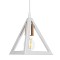 GLOBOSTAR® TRIANGLE 203-0165 Μοντέρνο Κρεμαστό Φωτιστικό Οροφής με Ντουί 1 x E27 AC 220-240V IP20 - Λευκό & Χάλκινο - Μ24 x Π24 x Υ22cm