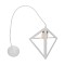 GLOBOSTAR® TRIANGLE 203-0165 Μοντέρνο Κρεμαστό Φωτιστικό Οροφής με Ντουί 1 x E27 AC 220-240V IP20 - Λευκό & Χάλκινο - Μ24 x Π24 x Υ22cm