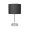 GloboStar® WIZ 203-0179 Μοντέρνο Επιτραπέζιο Φωτιστικό Πορτατίφ Μονόφωτο 1 x E27 IP20 Ασημί Μέταλλο με Γκρι Ύφασμα - Μ22 x Π22 x Υ36.5cm