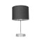 GloboStar® WIZ 203-0179 Μοντέρνο Επιτραπέζιο Φωτιστικό Πορτατίφ Μονόφωτο 1 x E27 IP20 Ασημί Μέταλλο με Γκρι Ύφασμα - Μ22 x Π22 x Υ36.5cm